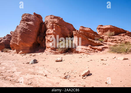 Los Colorados Bereich in der Quebrada de las Conchas, Cafayate, Argentinien Stockfoto