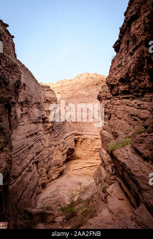 La Garganta del Diablo (Teufelsschlund) in die Quebrada de las Conchas, Cafayate, Argentinien Stockfoto