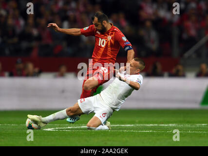 Warschau, Polen, 13. Oktober 2019: EURO 2020 qualifing Runden, Gruppenphase, Polen gewinnt 2:0 in Mazedonien auf PGE Narodowy. Goran PANDEV (Mazedonien) Jac Stockfoto