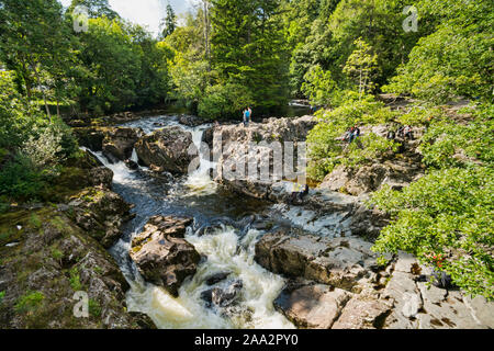 Betws y Coed, Conwy, Llugwy, River Falls, Conwy, Conway, Snowdonia, North Wales, UK Stockfoto