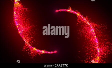 Öffnen intro Flash Light, Lens Flare, Rotation Partikel. 3D-Rendering. Stockfoto