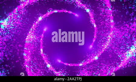 Öffnen intro Flash Light, Lens Flare, Rotation Partikel. 3D-Rendering. Stockfoto