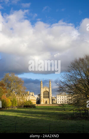 Kings College und Kapelle mit Clare College am späten Nachmittag im Herbst Sonnenschein2019 Stockfoto
