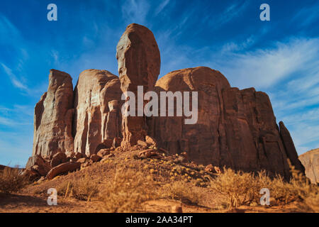 Die berühmten Buttes von Monument Valley, Utah, USA Stockfoto