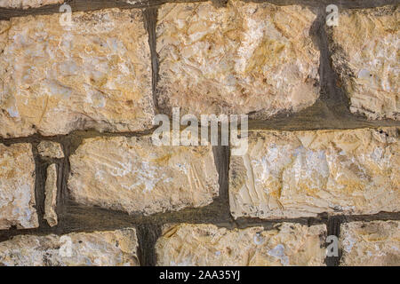 Altes Mauerwerk eines Weißlich-gelbe Jerusalem stone Stockfoto