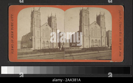 Der Name der Kirche angeordnet. Blick von Anthony, Langenheim, G. W. Pach und andere Fotografen und Verlage. Robert Dennis Sammlung von stereoskopische Ansichten. Einige Ansichten haben steuerbanderolen. Titel von Cataloger'. Blick auf Kirchen und religiöse Gebäude in New York City: Bibel Haus, auf der 4th Avenue; Trinity Kirche, einschließlich einer Ansicht von Kirchhof; St. Patrick's einschließlich der Errichtung und der Blick auf den Innenbereich und andere Kirchen, die meisten unter 42 Straße; eine Synagoge, der Fifth Avenue und 43 St.; das Kloster des Heiligen Herzens.; 34th St., Kirche Wetten. 8. und 9. Avenue. Stockfoto