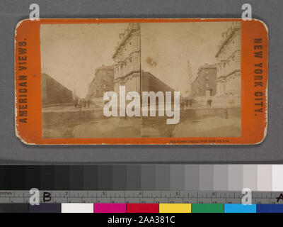 Blick von unbekannten Fotografen und Verlage in verschiedene Serien. Robert Dennis Sammlung von stereoskopische Ansichten. Titel von Cataloger'. Blick auf Manhattan, 14. Straße und Oben: 4th Avenue, vom Union Square, der einen Ansicht Wagen mit Plakaten im Vordergrund; 14. Straße, W. 34th aus 5., E. 34th vom 5. und 42. Straße nach Osten, von der 6. Avenue und 58th Street und 58th und Madison; Pflasterung Lenox Avenue über Central Park; die Beförderung der Kreuzung Washington Bridge; Poster Werbung Theater, Business auf nicht identifizierten Wand; Nicht identifizierte Straßenszenen; ein Stockfoto