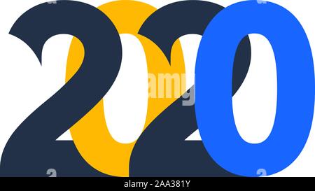 2020 Text Design Patter, Vector Illustration. Auf weissem Hintergrund Stock Vektor