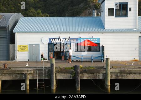 Fisch und Chips Restaurant in Neuseeland Stockfoto