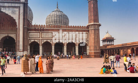 Panorama der Jama Masjid Moschee in Neu Delhi, Indien Stockfoto