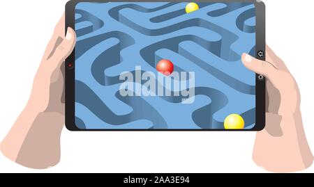 Tablet Computer mit Spiel Stock Vektor
