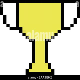 Trophy cup 8 Bit pixelated Symbol Stil Stock Vektor