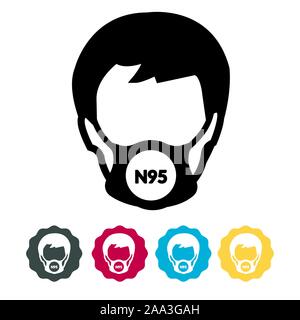 Atemschutz Maske - N95-Symbol als EPS 10-Datei Stock Vektor