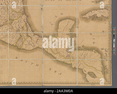 Relief bildlich dargestellt. Prime Meridiane: Washington und Greenwich. Politische Grenzen in Farbe dargestellt. Enthält Tabellen der Breitengrad, Längengrad, Native American Nations Population zählt und andere Hinweise. Auch dekorative Kartusche. Maßstab ca. 1:2.500.000 (W126°45 ʹ 00 ʺ - W79°04 ʹ 00 ʺ/N 48°00 ʹ 00 ʺ -- N 10° 00 ʹ 00 ʺ) Zuordnung der Nation (NEH gewähren, 2015-2018); eine Karte von Mexiko, Louisiana und die Missouri Gebiet Stockfoto