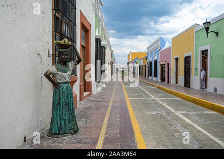 Bunt bemalte Häuser in Campeche, Mexiko Stockfoto