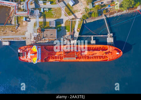 Tanker- und Öllagerung tank Petrochemie Öl Versand Terminal, Luftaufnahme Stockfoto