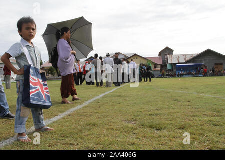 Sayeeda Warsi, für die Olympischen Spiele 2012 in London Accord Mission" hin zu einem dauerhaften Frieden', in Banda Aceh, Sumatra, Indonesien Stockfoto