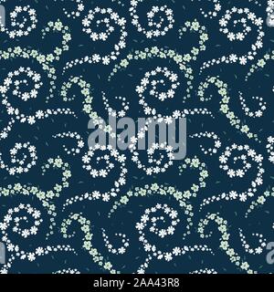Spaß Hand gezeichnet Streublümchen floral nahtlose Muster mit geometrischen Formen - großartig für Textilien, Banner, Wallpaper - vektor design Stock Vektor
