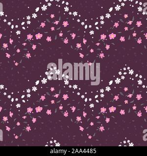 Spaß Hand gezeichnet Streublümchen floral nahtlose Muster mit geometrischen Formen - großartig für Textilien, Banner, Wallpaper - vektor design Stock Vektor