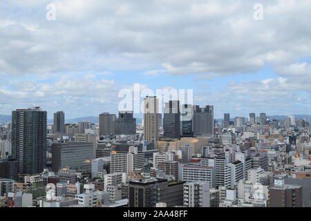 Skyline in Osaka, Japan, von der Osaka Tower genommen Stockfoto