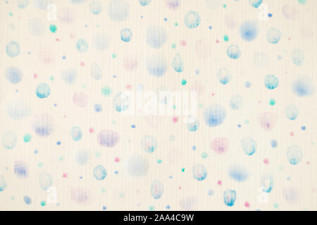 Mehrfarbige aquarell Hand gezeichnet Schneeflocken oder Regen Muster. Farbig Lackiert blasen Design. Winter Card. Stockfoto