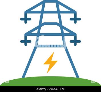 Electric Power Symbol. Einfache flache Element von Kraft und Energie. Kreative electric power Symbol für Vorlagen, Software und Anwendungen Stock Vektor