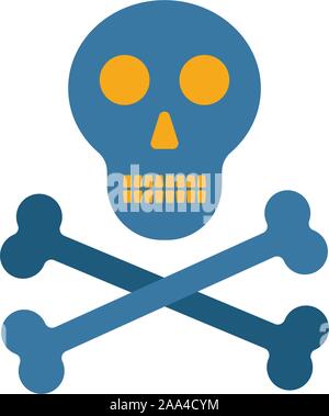 Skelett-Symbol. Einfache flache Element aus halloween Collection. Kreative Skelett Symbol für Vorlagen, Software und Anwendungen Stock Vektor