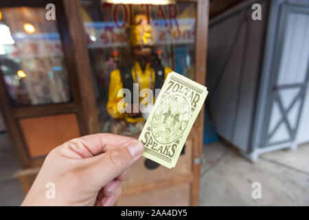 Zoltar wahrsagen Arcade Machine, Coney Island, Brooklyn, New York, Vereinigte Staaten von Amerika Stockfoto