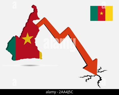 Kamerun Wirtschaftskrise konzept Vektor-illustration eps 10. Stock Vektor