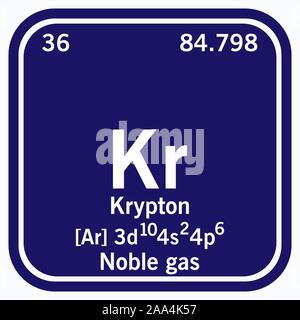 Krypton Periodensystem der Elemente Vektor-illustration eps 10. Stock Vektor