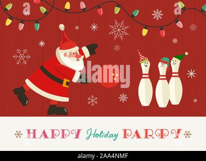 Happy Holiday Party flach Vektor Gruß Stock Vektor