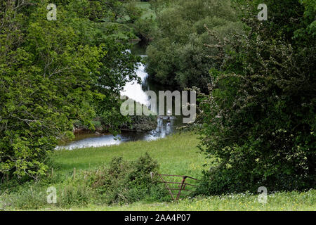 Angeln, Usk Valley, in der Nähe von Newport, Gwent. Großbritannien Stockfoto