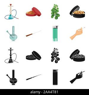 Vector Illustration von Müll und STOP-Schild. Eingestellt von Müll und Gewohnheit vektor Illustration. Stock Vektor