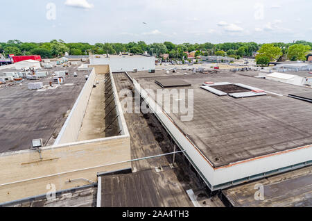 Die Außenseite des immergrünen Park Plaza Mall vor dem Abriss Stockfoto