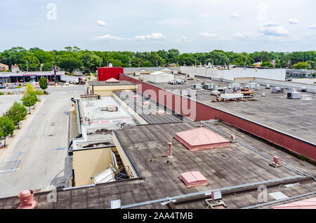 Die Außenseite des immergrünen Park Plaza Mall vor dem Abriss Stockfoto