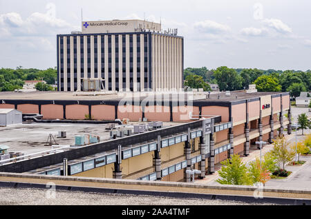 Die Außenseite des immergrünen Park Plaza Mall vor dem Abriss Stockfoto