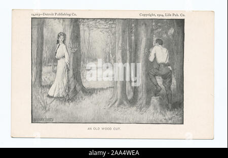 1905+. Enthält das "Life"-Cartoon Serie.; Ein altes Holz geschnitten, Leben Cartoons Stockfoto