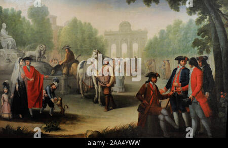 Gines Andres de Aguirre (1727-1800). Spanischer Maler. Puerta de Alcala und der Brunnen von Cybele, 1785. (Madrid, Spanien). History Museum. Madrid. Spanien. (Auf Kredit, Prado Museum, Madrid). Stockfoto