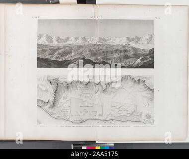 [Antinoë Antinoöpolis]. 1. Plan général des Umgebung; 2. Vue des Ruinen de la ville, hebeln Sie Du côté du sud-ouest.; Antinoë [Antinoöpolis]. 1. Plan général des Umgebung; 2. Vue des Ruinen de la ville, hebeln Sie Du côté du sud-ouest. Stockfoto