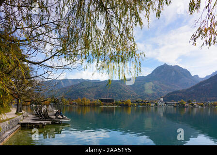 Strobl: Wolfgangsee, Stadt Strobl, Berg Sparber im Salzkammergut, Salzburg, Österreich Stockfoto