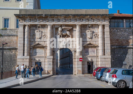 Land Gate (Kopnena Vrata) in Zadar, Kroatien Stockfoto