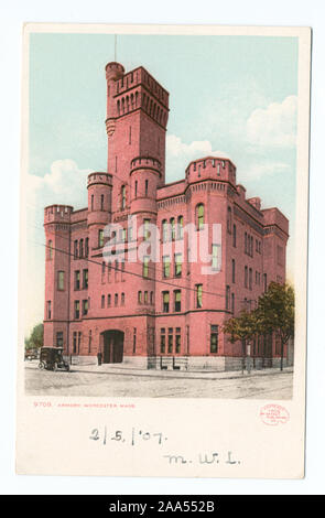 Wurde Detroit Publishing Company. Neue Impressum mit Artist's Palette Marke. Bilder mit Datum Vor 1906 inbegriffen.; Armory, Worcester, Mass. Stockfoto