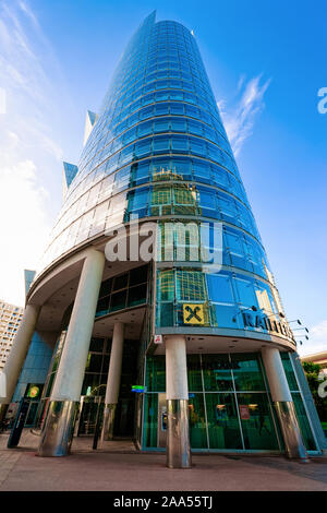 Raiffeisen Bank International Glas Business Office Gebäude in Wien Stockfoto