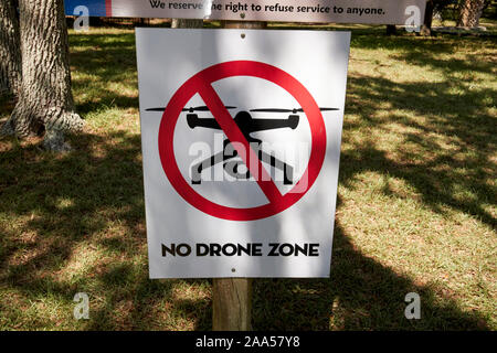 Kein drone zone Warnschild florida usa Stockfoto