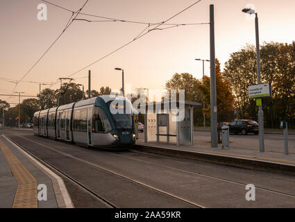 Universität Nottingham Straßenbahnhaltestelle, University Boulevard Nottingham England Großbritannien Stockfoto