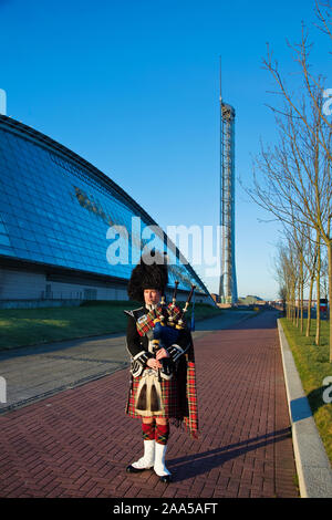 Highland Scottish Piper Stockfoto