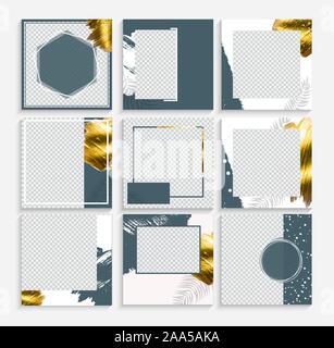 Satz von Design Hintergründe Template für soziale Medien post Rahmen. Vector Illustration Stock Vektor