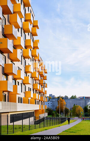 Appartement Wohn- modernes Haus Gebäude Exterieur mit gate Konzept Stockfoto