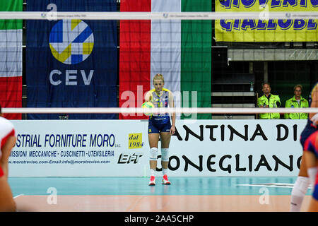Treviso, Italien, 19. November 2019, Joanna wolosz (conegliano) während Carraro Imoco Conegliano vs Vasas Obuda Budapest - Volleyball Champions League Frauen - Credit: LPS/Ettore Griffoni/Alamy leben Nachrichten Stockfoto