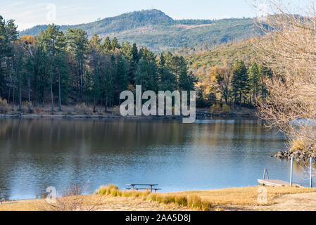 See Cuyamaca an einem Herbstmorgen. San Diego County, Kalifornien, USA. Stockfoto